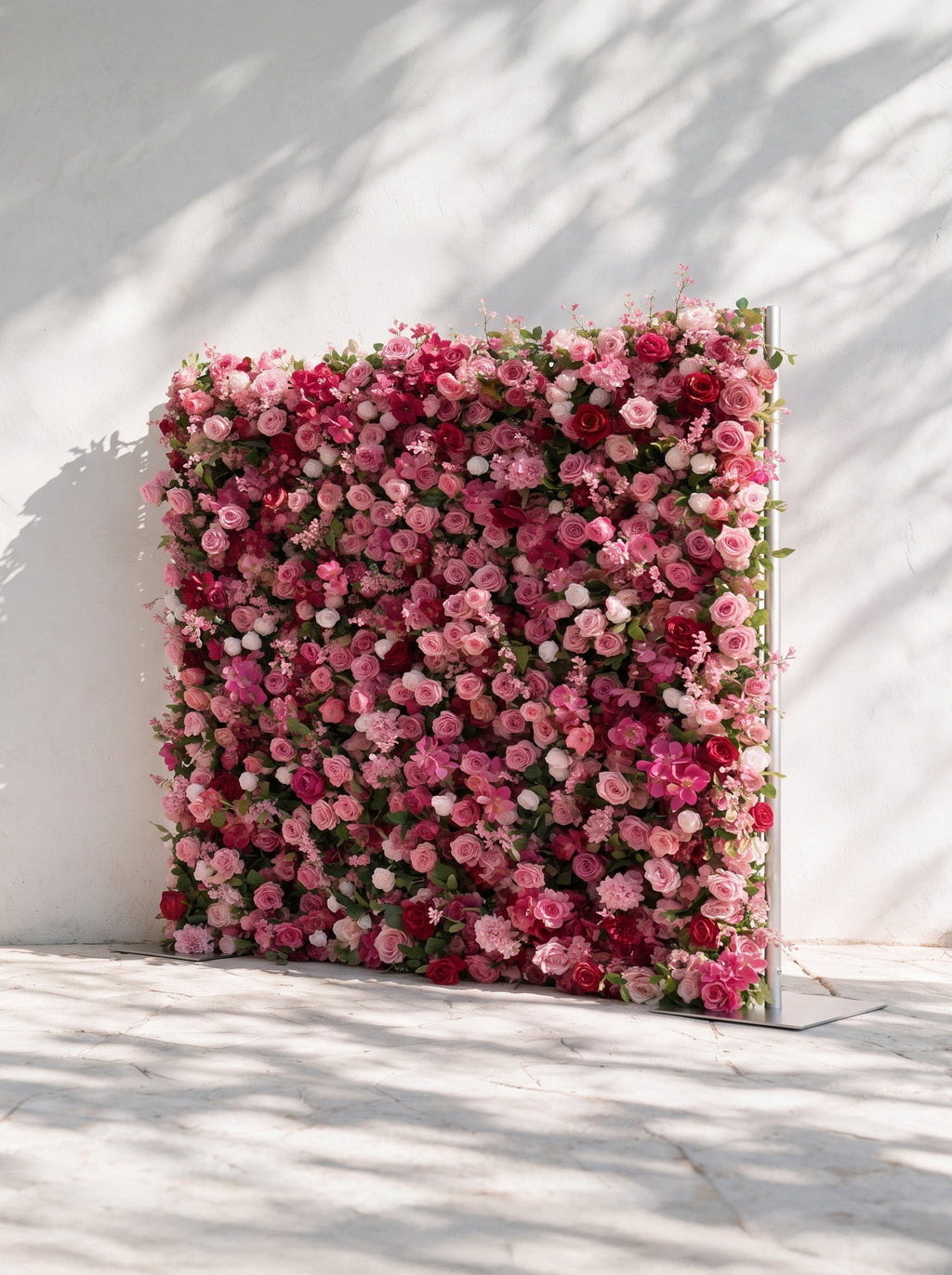 Fuchsia | 2026 Luxury 5D Macaron Floral Wall with Greenery Roll-Up Backdrop for Whimsical Bridal Showers | Shipping Included