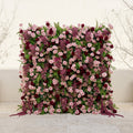 Gaellena | Luxury 5D Burgundy & Blush Pink Floral Wall with Greenery Roll-Up Backdrop for Romantic Fall Weddings | Shipping Included