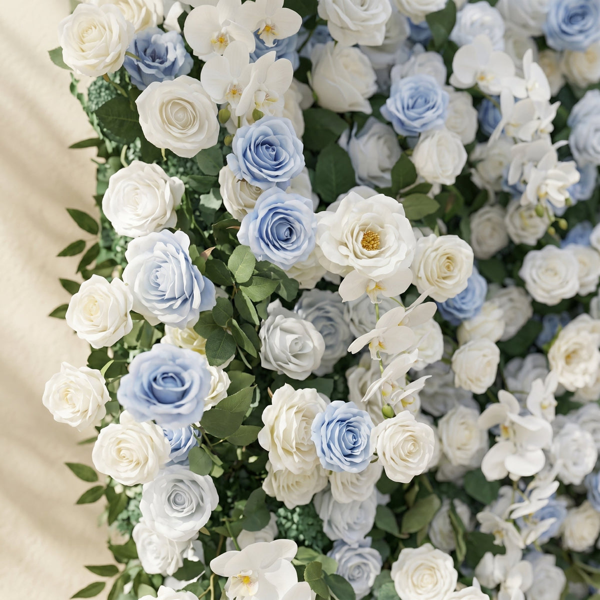 Glenena | Elegant 5D Sky Blue & White Event-Ready Floral Wall Backdrop for Bright Spring Wedding Aesthetics | Shipping Included