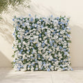 Glenena | Elegant 5D Sky Blue & White Event-Ready Floral Wall Backdrop for Bright Spring Wedding Aesthetics | Shipping Included