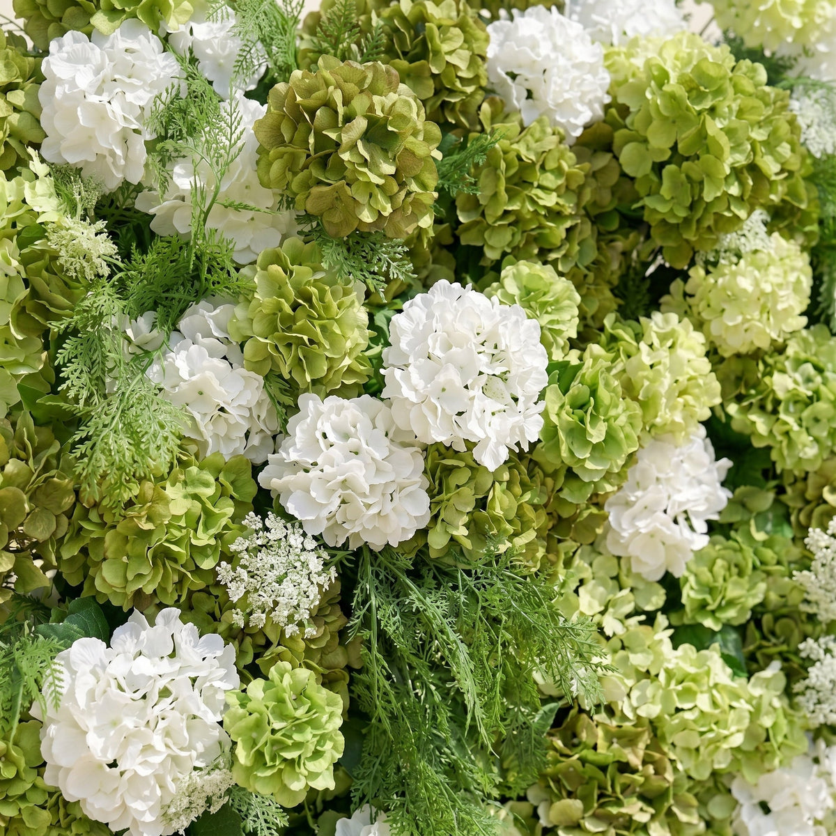 Ivelenna | Serene 5D Light Green & White Event-Ready Floral Wall Backdrop for Spring-Themed Celebrations | Shipping Included