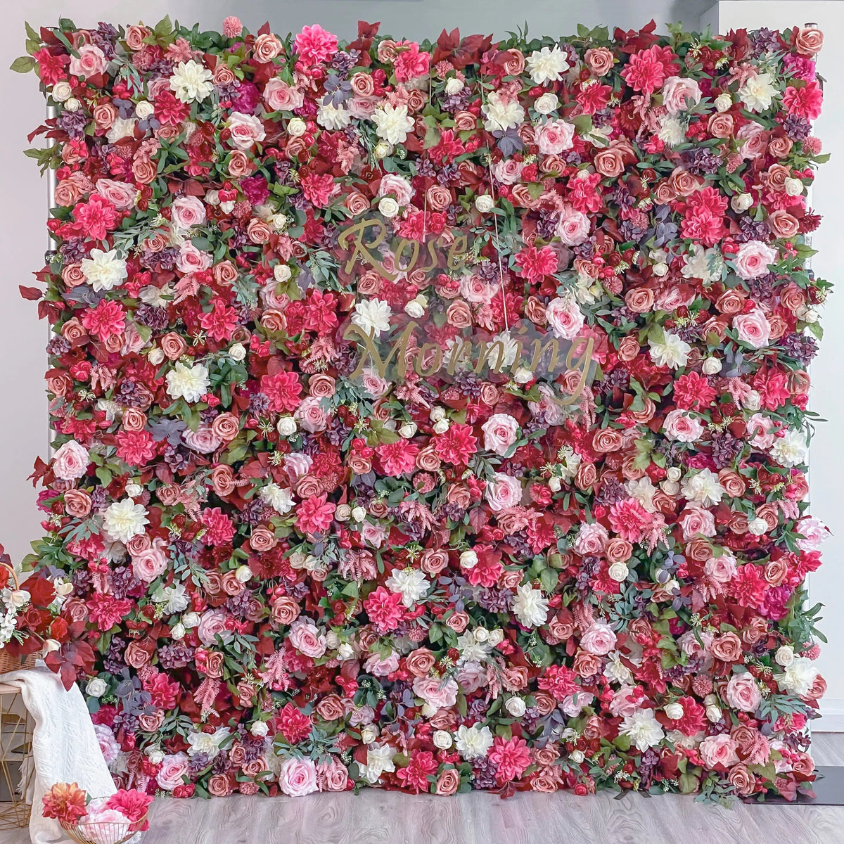 JoJo | 5D Garden Series New Event-Ready Artificial Floral Wall Backdrop, Roll-Up Fabric | Shipping Included