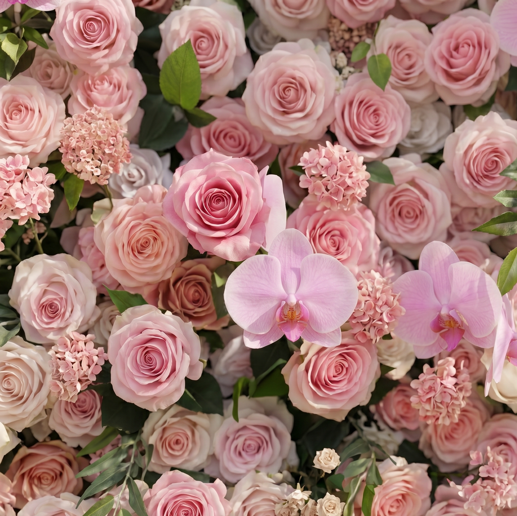 Jolliane | Premium 5D Cherry Blossom Pink Silk Flower Wall with Luxe Orchid Accents for Sweet Parties & Photo Booths | Shipping Included