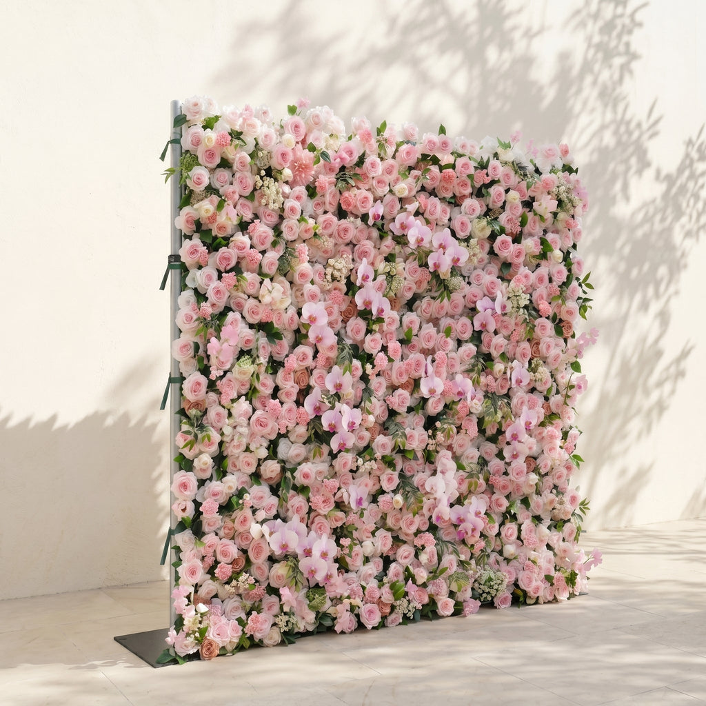Jolliane | Premium 5D Cherry Blossom Pink Silk Flower Wall with Luxe Orchid Accents for Sweet Parties & Photo Booths | Shipping Included