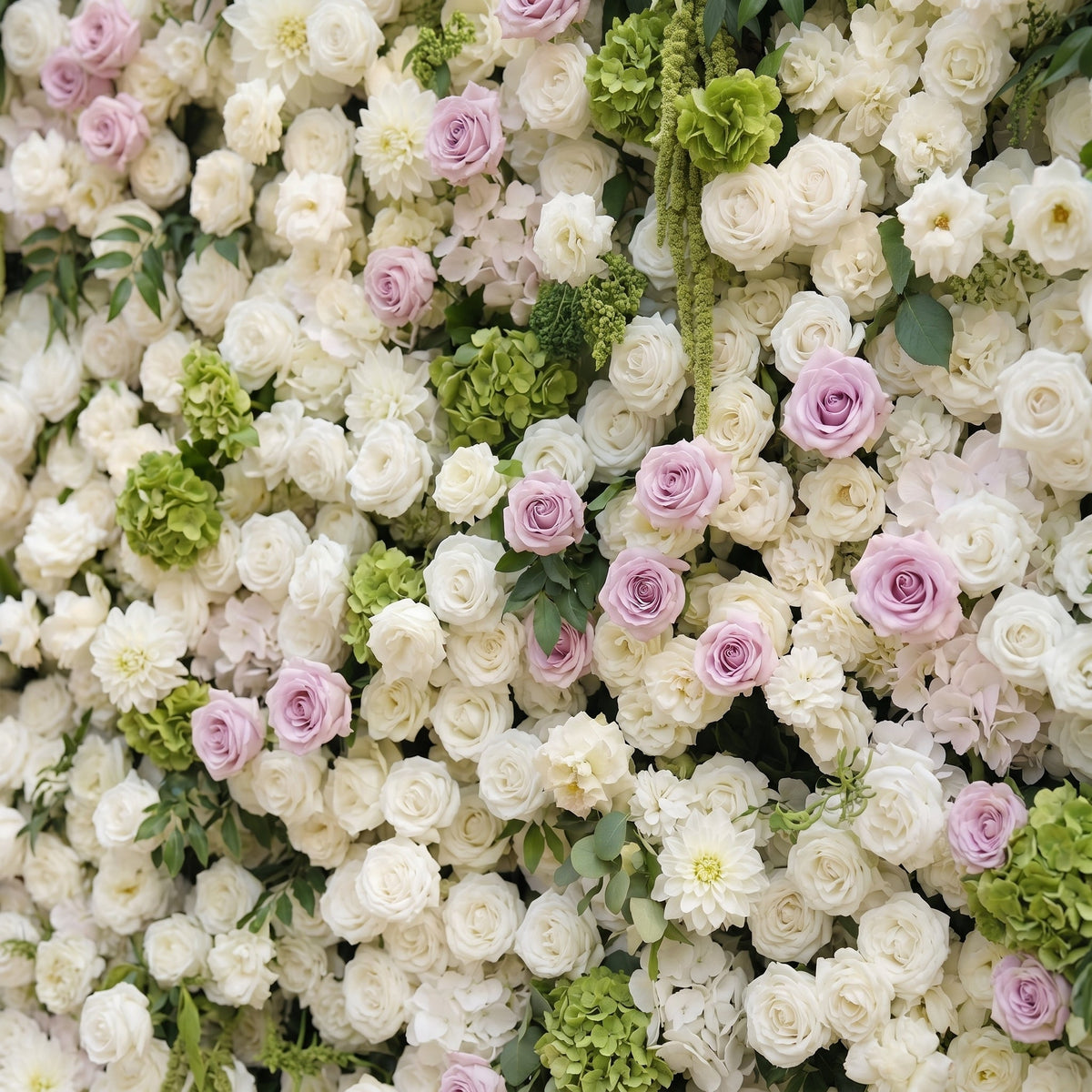 Jollyra | 5D Blush Lavender Pink & Ivory White Event-Ready Silk Rose Floral Wall Backdrop with Lush Greenery for Romantic Wedding & Proposal Setups | Shipping Included