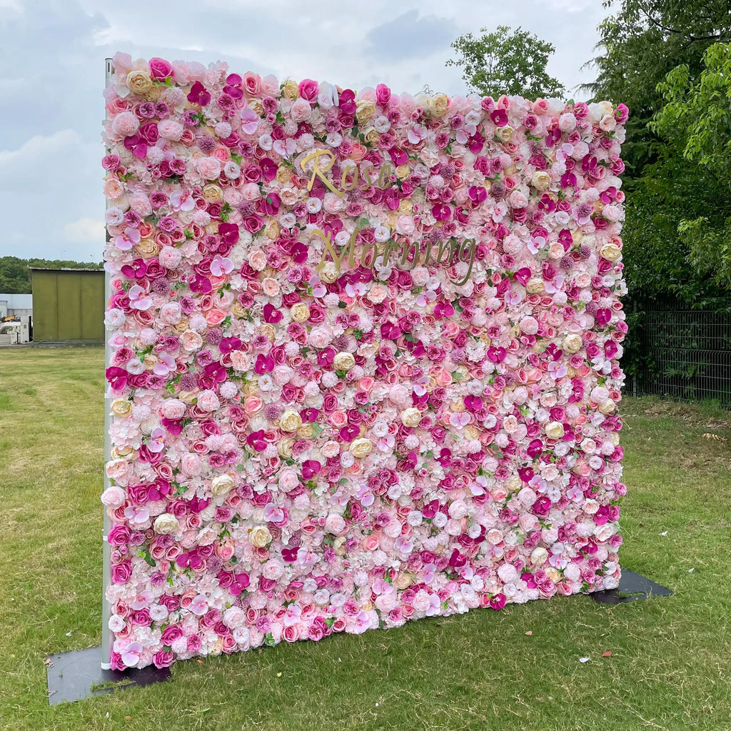 Juliet | 5D Event-Ready Artificial Floral Wall Backdrop, Roll-Up Fabric | Shipping Included