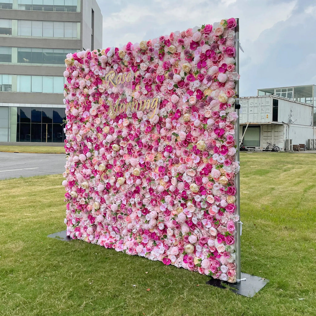 Juliet | 5D Event-Ready Artificial Floral Wall Backdrop, Roll-Up Fabric | Shipping Included