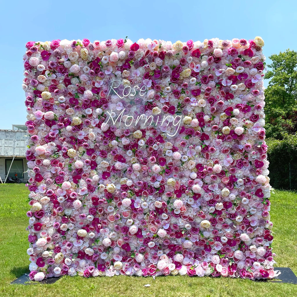 Juliet | 5D Event-Ready Artificial Floral Wall Backdrop, Roll-Up Fabric | Shipping Included
