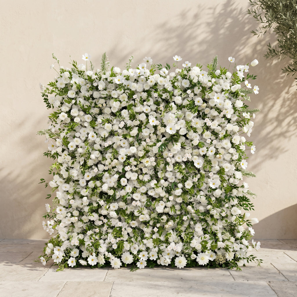 Karelalia | Premium 5D Ivory & Greenery Silk Event-Ready Floral Wall Backdrop for Elegant Minimalist Events | Shipping Included