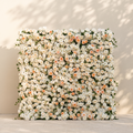Karellora | 5D Cream Ivory White Event-Ready Silk Rose Floral Wall Backdrop with Soft Peach Accents for Romantic Wedding & Proposal Setups | Shipping Included