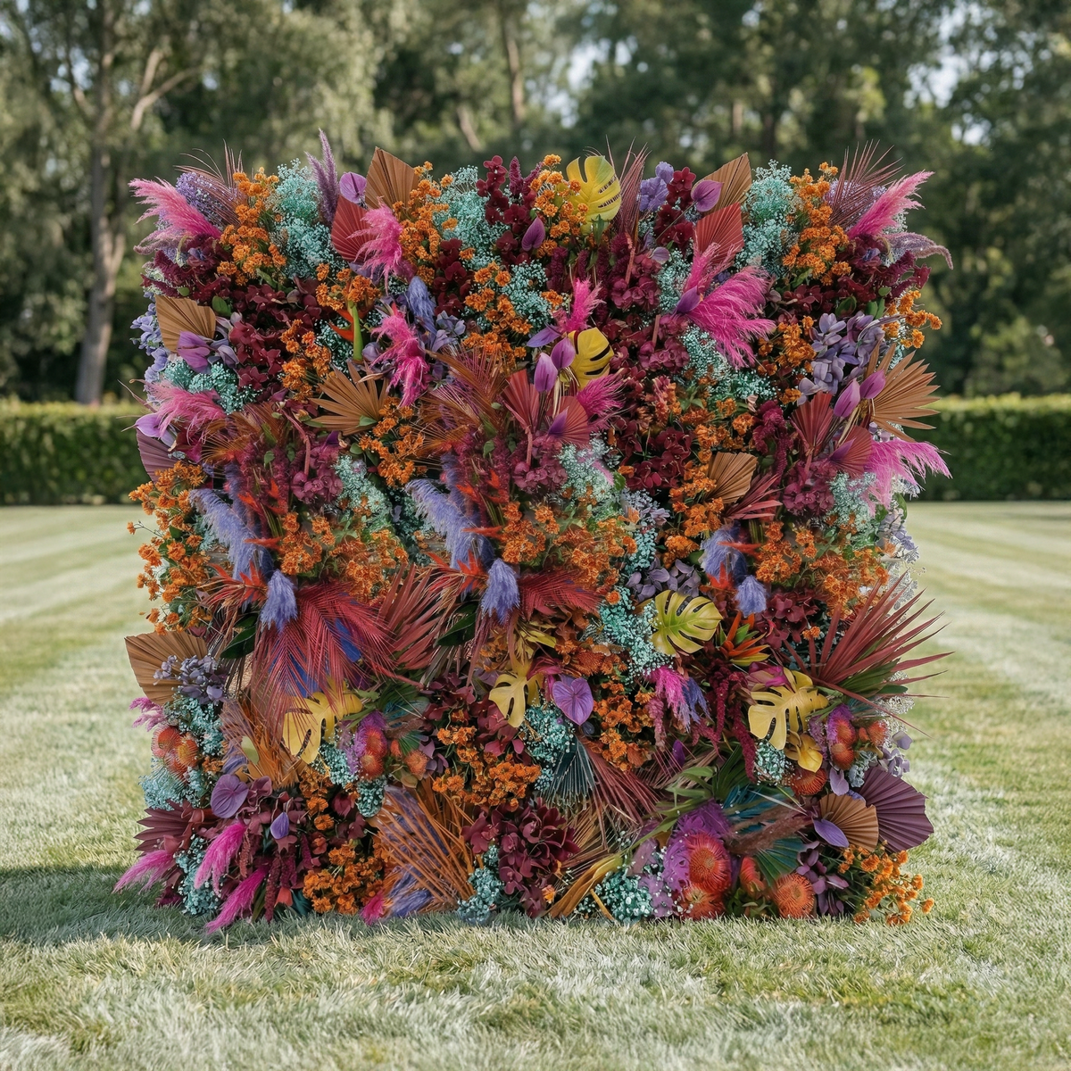 Kieran | 5D Tropical Exotic Event-Ready Silk Floral Wall Backdrop with Luxury Fashion Events & Studio Decor | Shipping Included