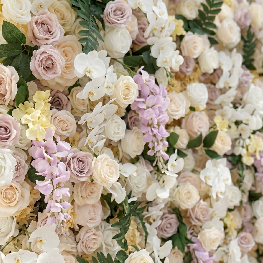 Kiralia | Luxury 5D Cream & Blush Pink Silk Event-Ready Floral Wall Backdrop for Soft Romantic Weddings | Shipping Included