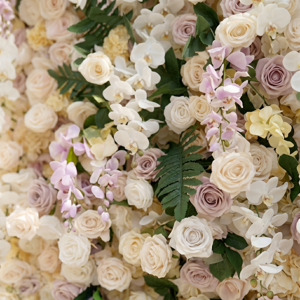 Kiralia | Luxury 5D Cream & Blush Pink Silk Event-Ready Floral Wall Backdrop for Soft Romantic Weddings | Shipping Included