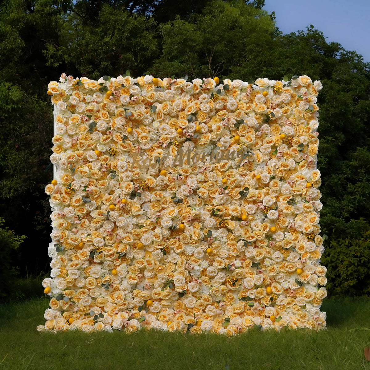 Lemon | 7D Event-Ready Artificial Floral Wall Backdrop, Roll-Up Fabric | Shipping Included