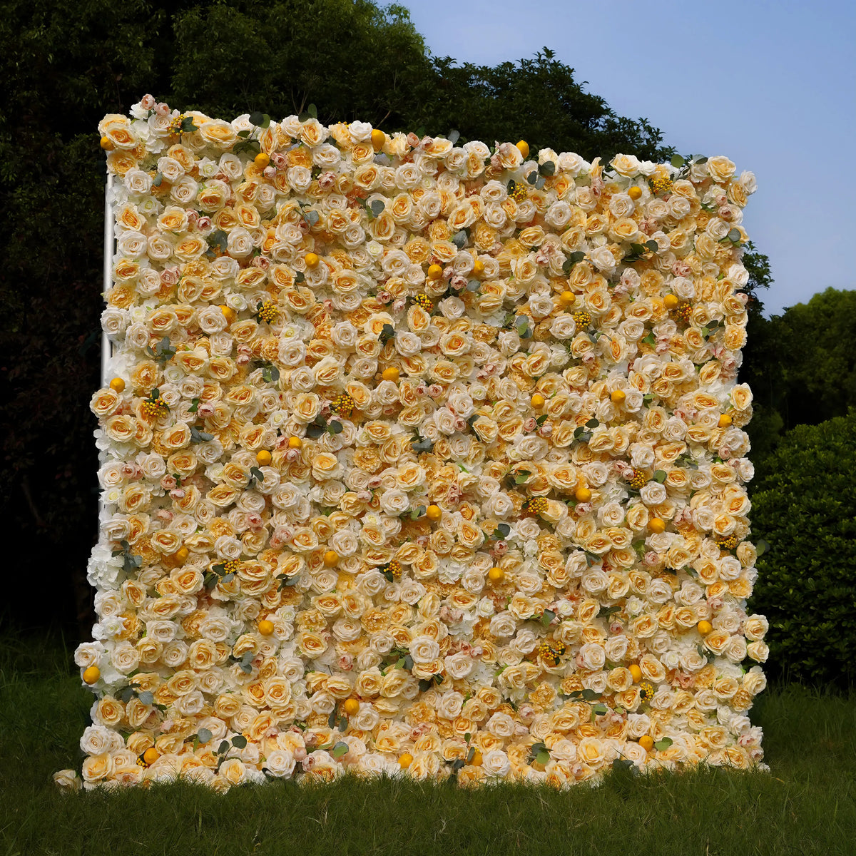 Lemon | 7D Event-Ready Artificial Floral Wall Backdrop, Roll-Up Fabric | Shipping Included