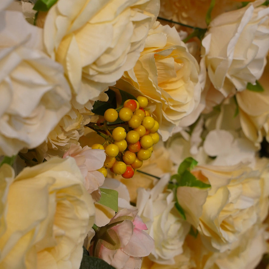 Lemon | 7D Event-Ready Artificial Floral Wall Backdrop, Roll-Up Fabric | Shipping Included