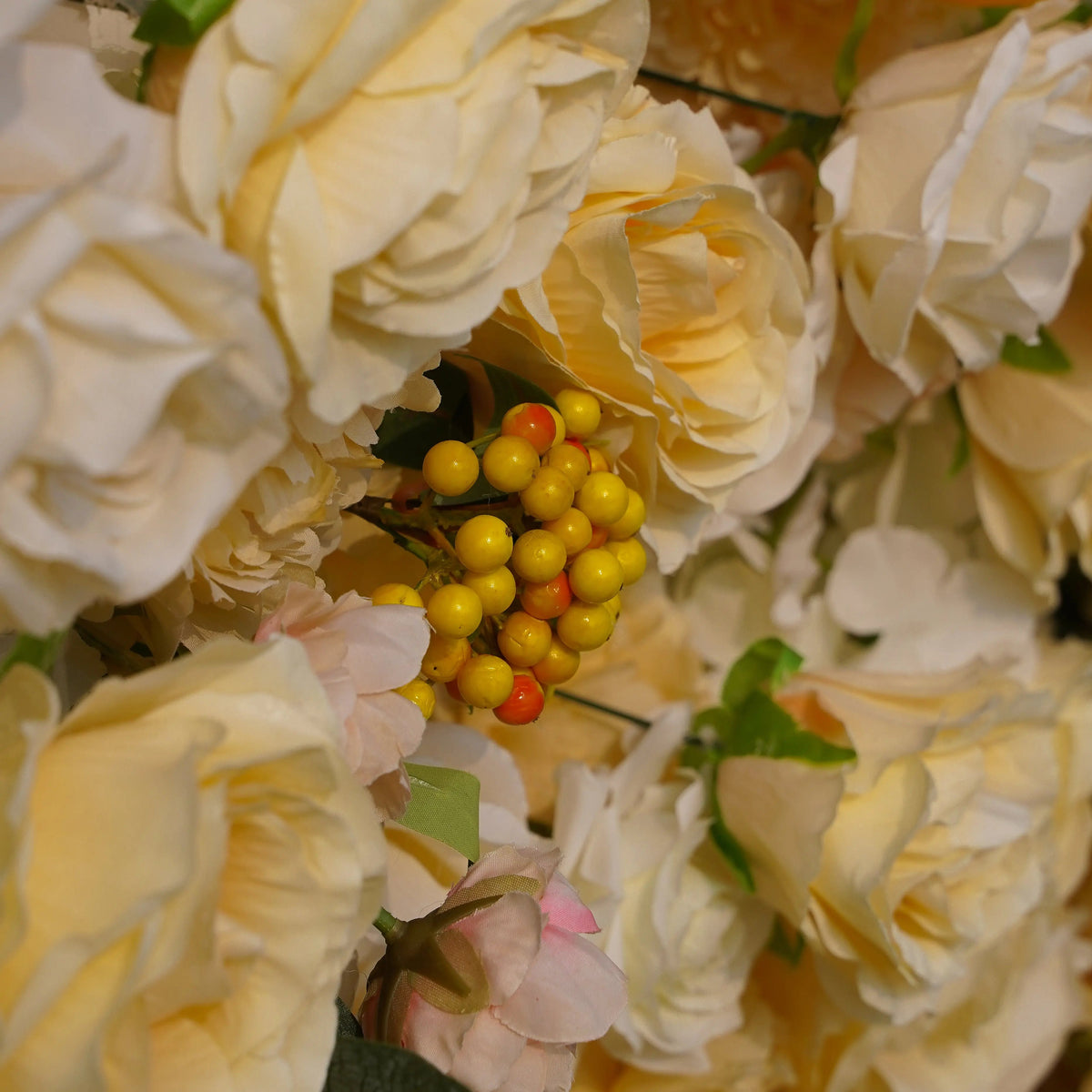 Lemon | 7D Event-Ready Artificial Floral Wall Backdrop, Roll-Up Fabric | Shipping Included