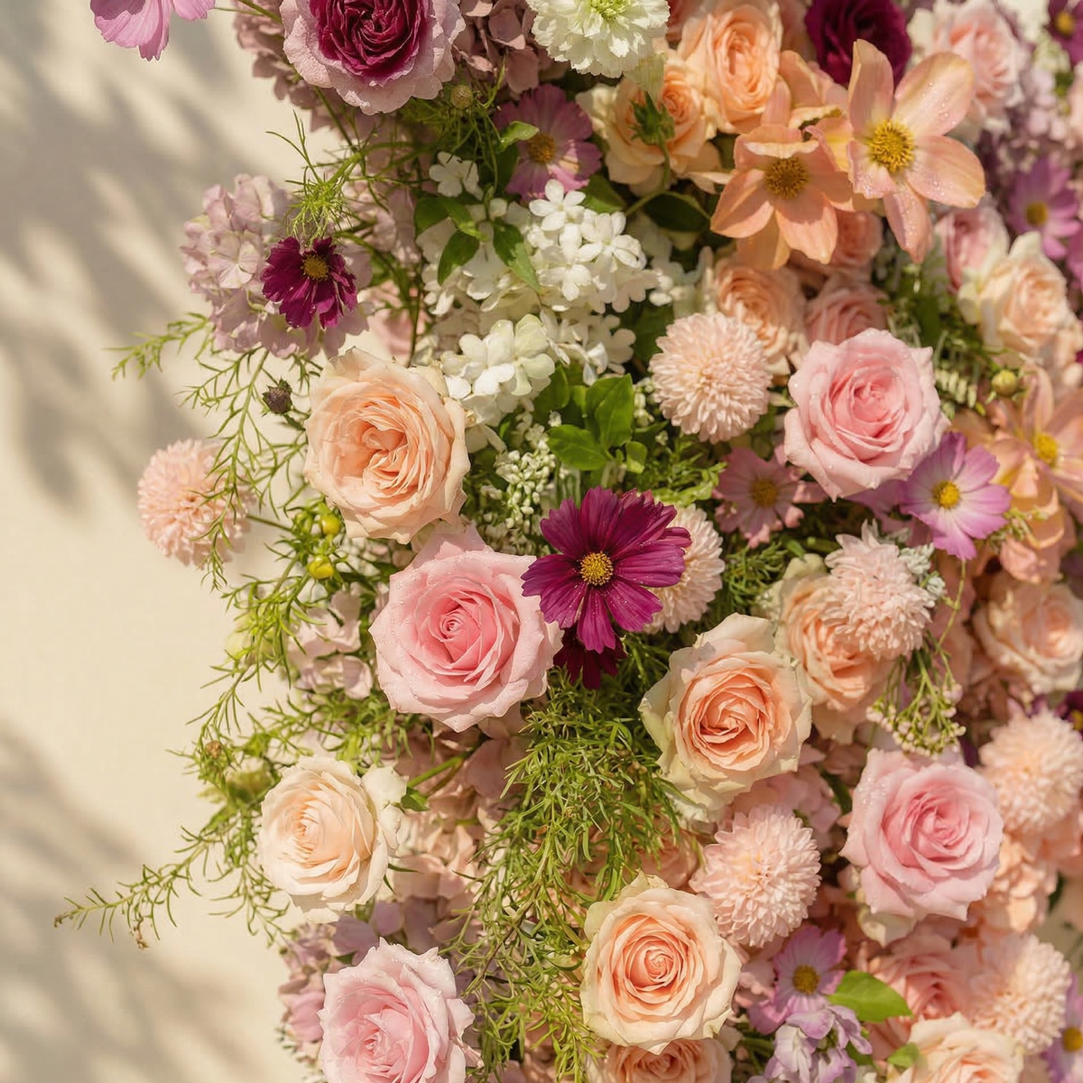 Lumeria | Exquisite Blush & Berry Butterfly-Shaped Flower Wall for Luxury Events & Parties Backdrop | Shipping Included