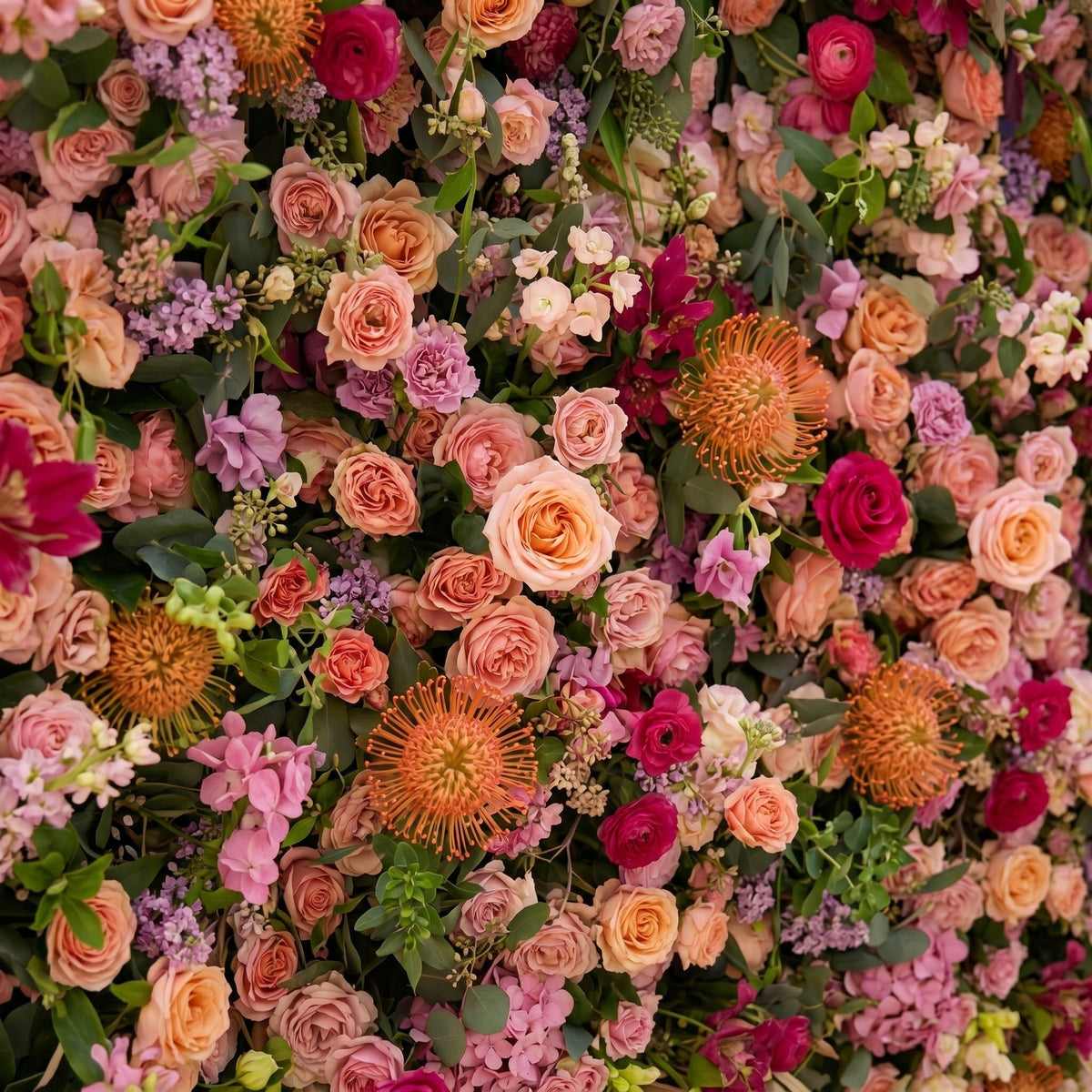 Lumvale | 5D Boho Autumn Mixed Warm Tone Event-Ready Silk Rose Floral Wall Backdrop for Romantic Wedding & Proposal Setups | Shipping Included