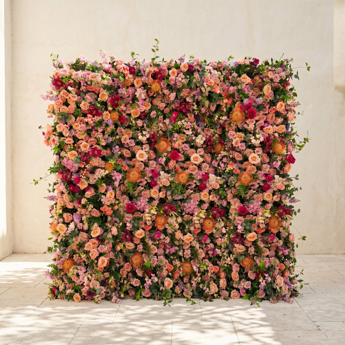 Lumvale | 5D Boho Autumn Mixed Warm Tone Event-Ready Silk Rose Floral Wall Backdrop for Romantic Wedding & Proposal Setups | Shipping Included