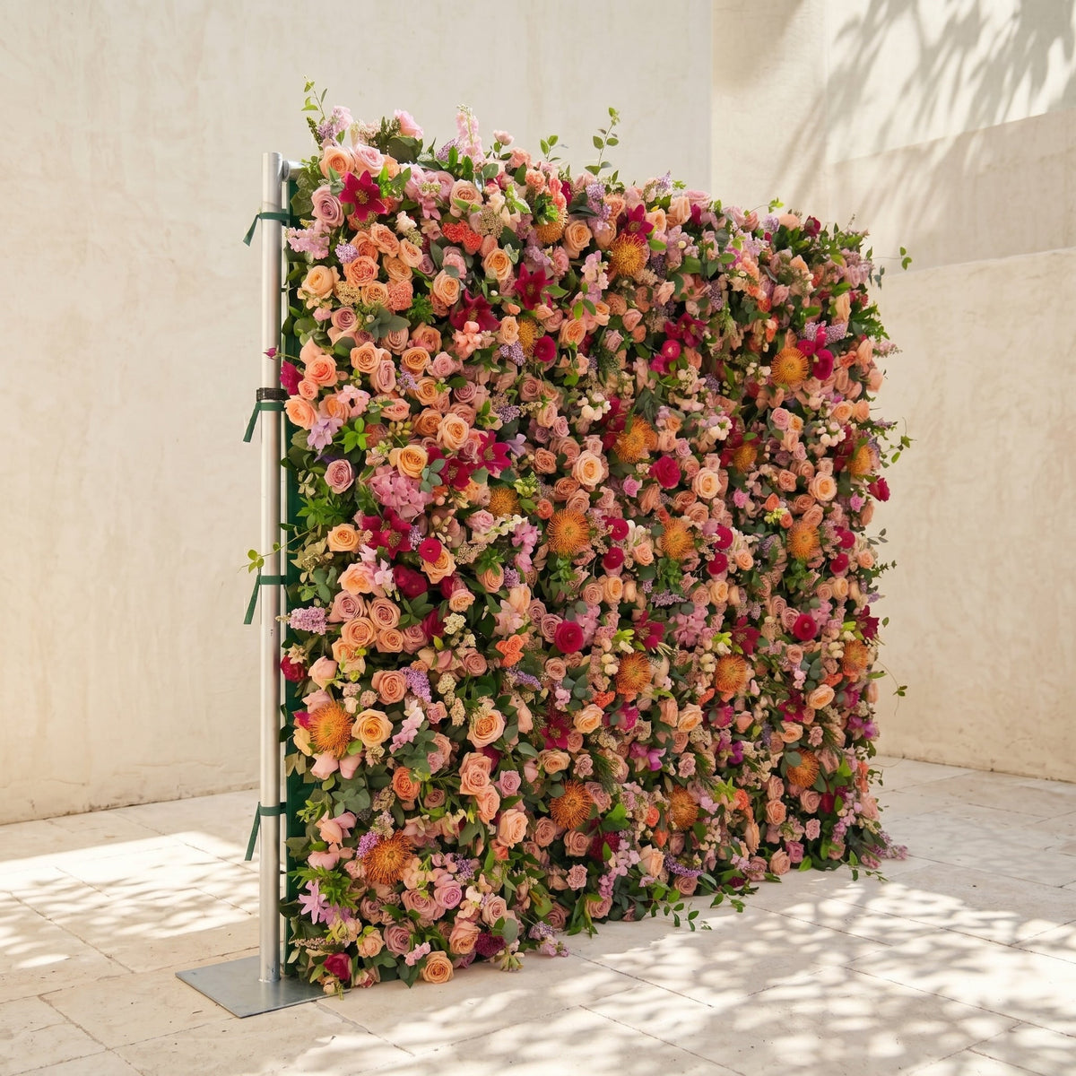 Lumvale | 5D Boho Autumn Mixed Warm Tone Event-Ready Silk Rose Floral Wall Backdrop for Romantic Wedding & Proposal Setups | Shipping Included