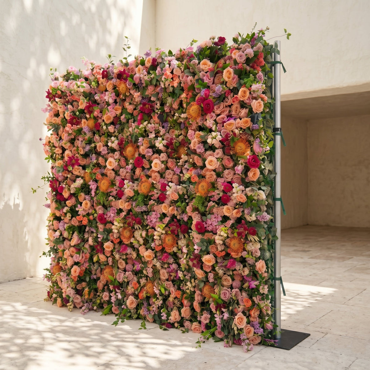 Lumvale | 5D Boho Autumn Mixed Warm Tone Event-Ready Silk Rose Floral Wall Backdrop for Romantic Wedding & Proposal Setups | Shipping Included
