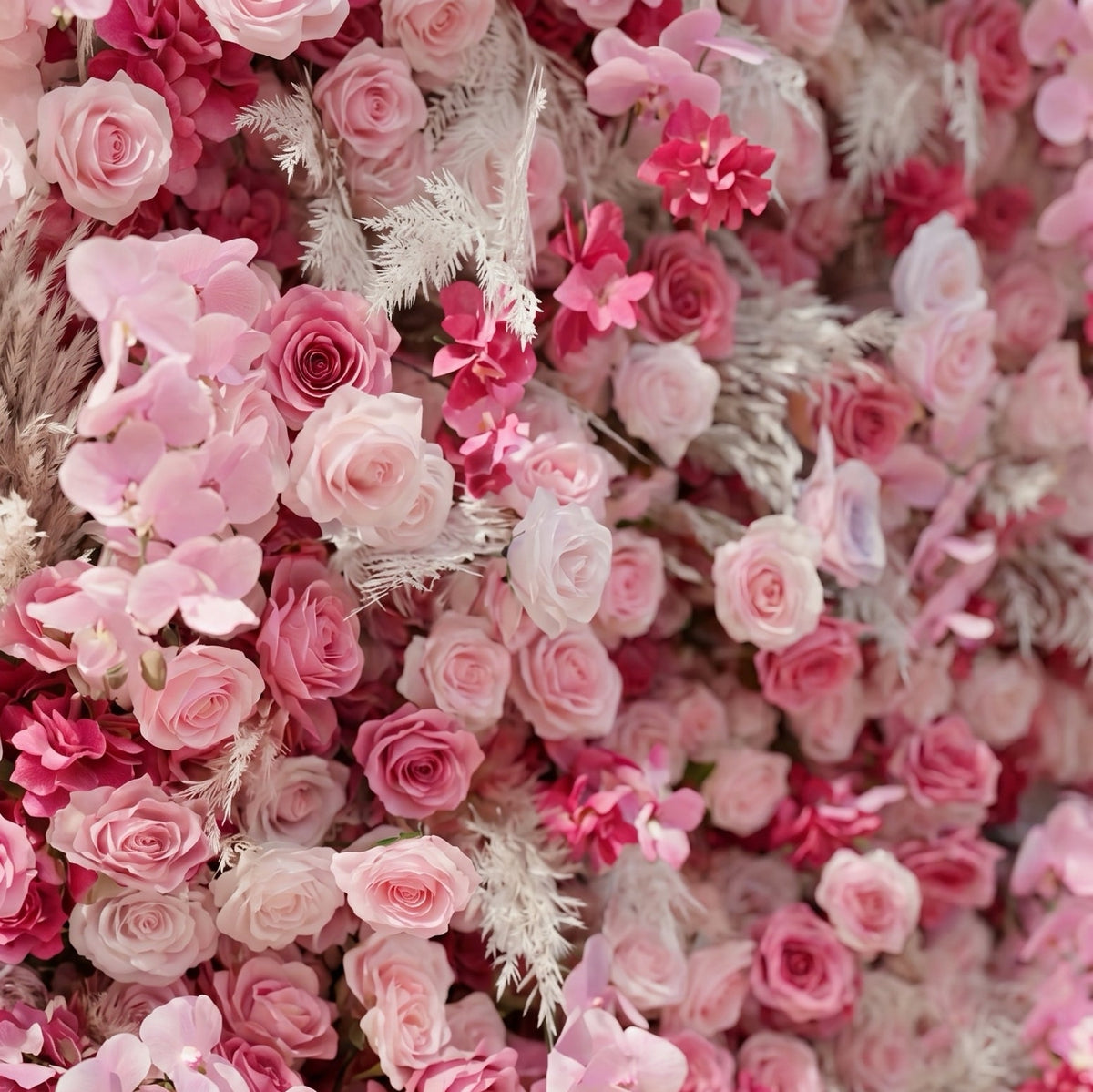 Lyrelloria | Luxury 5D Ombre Pink Silk Event-Ready Floral Wall Backdrop for Vibrant Romantic Weddings | Shipping Included