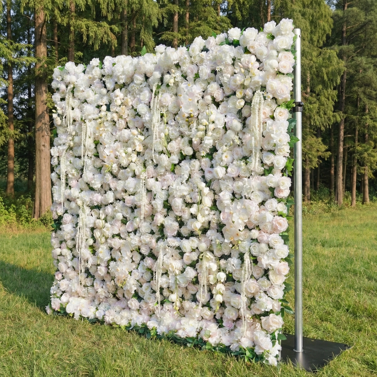 Marina | 5D Ivory & Light Blush Event-Ready Silk Rose Floral Wall Backdrop for Elegant Wedding & Bridal Shower Party | Shipping Included