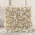 Mavenena | 5D Neutral Cream Blush Pink & Ivory White Event-Ready Silk Rose Floral Wall Backdrop for Romantic Wedding & Proposal Setups | Shipping Included