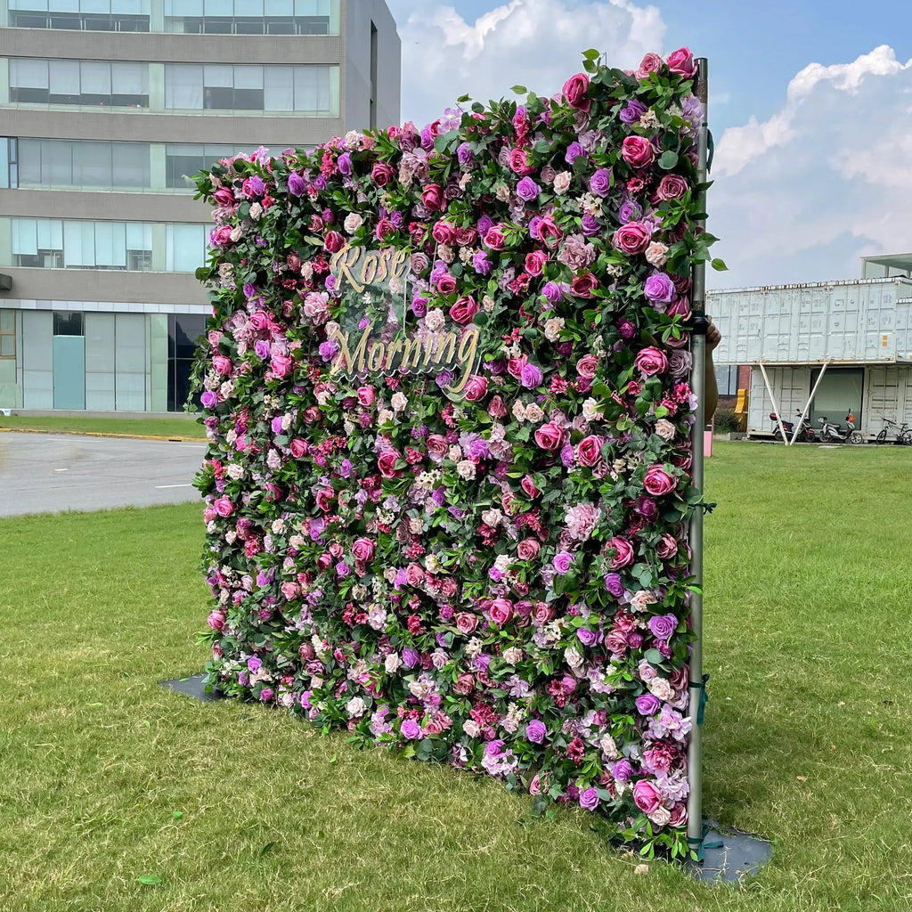 May | 4D Event-Ready Artificial Floral Wall Backdrop, Roll-Up Fabric | Shipping Included