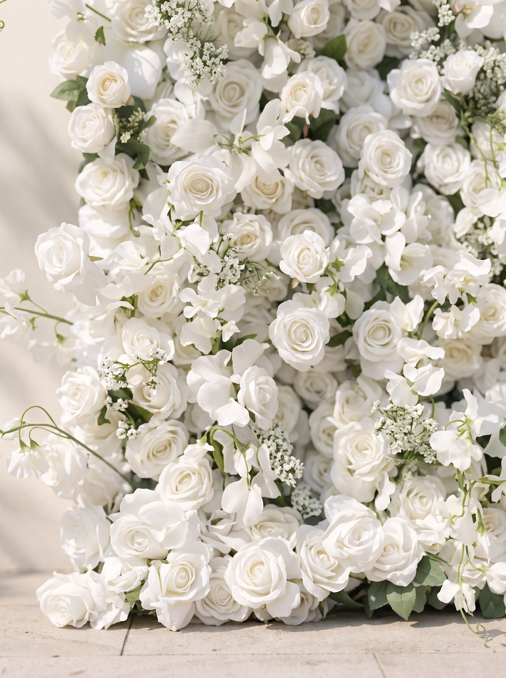 Melirae | 5D Event-Ready Artificial Floral Wall Backdrop, Roll-Up Fabric | Shipping Included