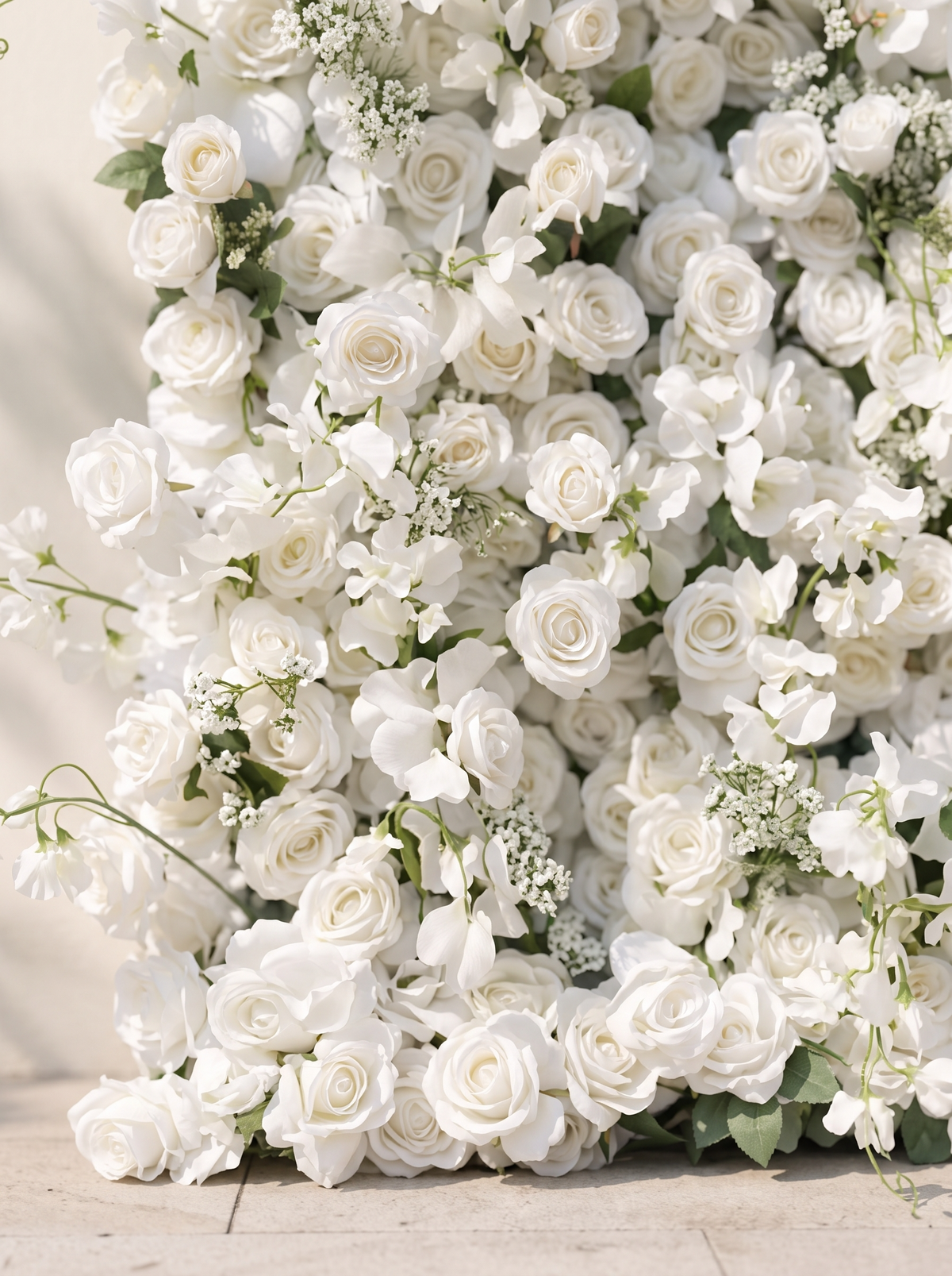 Melirae | 5D Event-Ready Artificial Floral Wall Backdrop, Roll-Up Fabric | Shipping Included