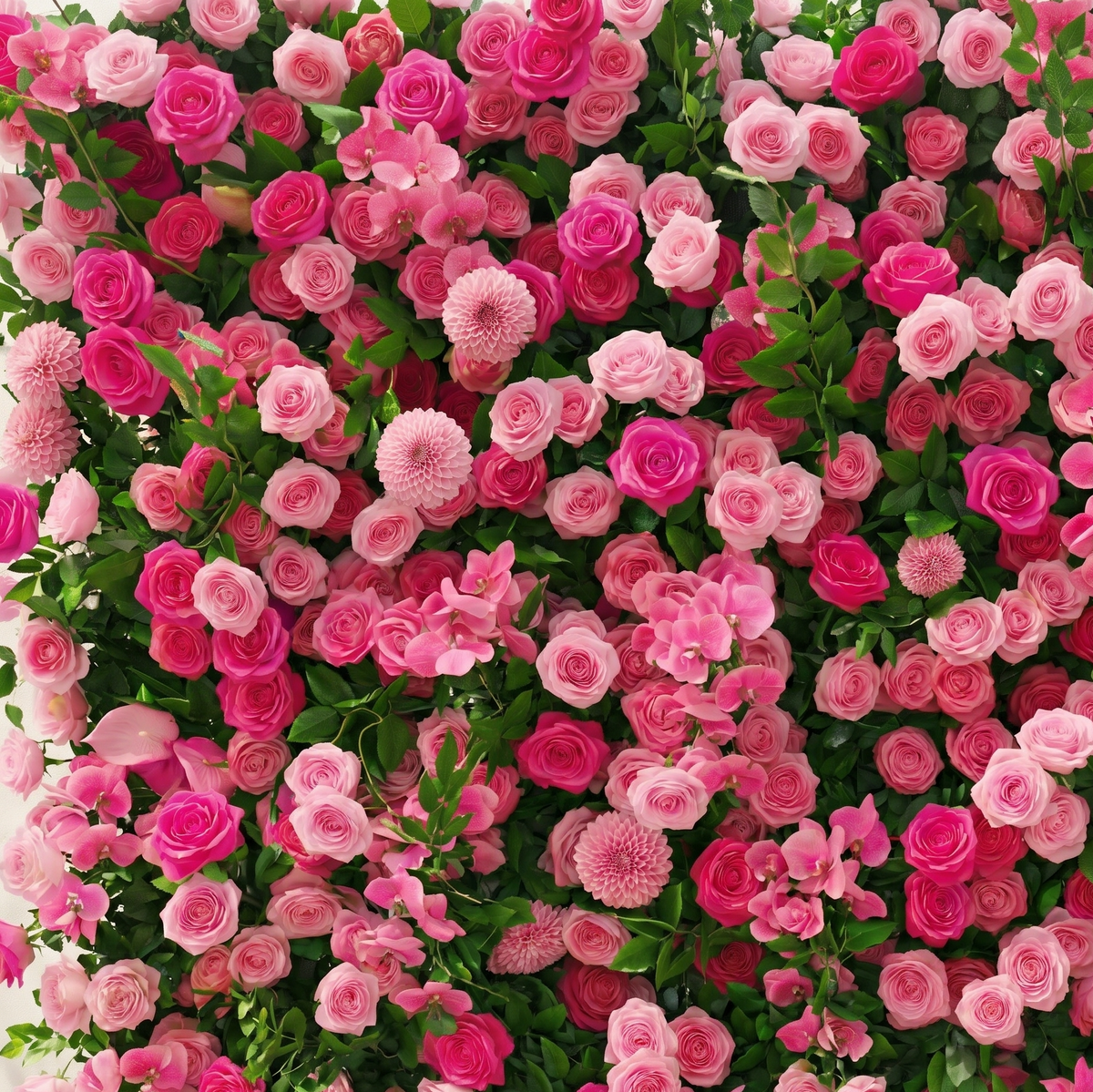 Melorae | Luxury 5D Hot Pink & Blush Silk Event-Ready Floral Wall Backdrop for Vibrant Romantic Weddings | Shipping Included
