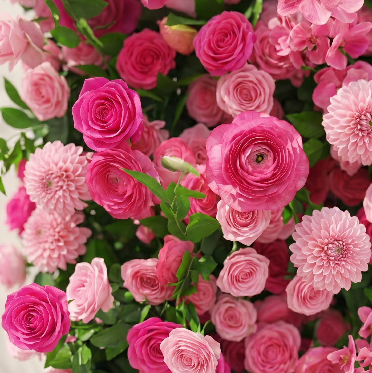Melorae | Luxury 5D Hot Pink & Blush Silk Event-Ready Floral Wall Backdrop for Vibrant Romantic Weddings | Shipping Included