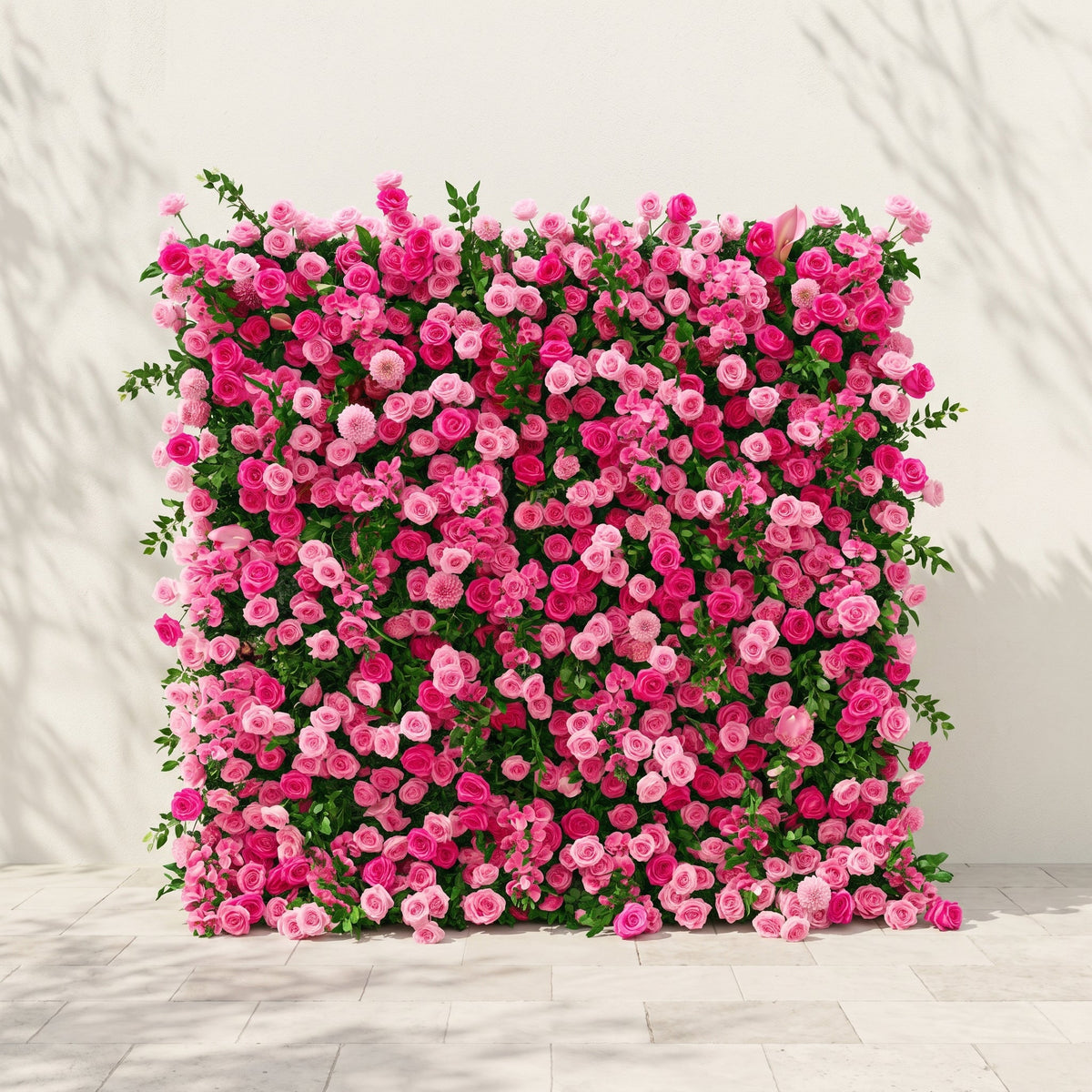 Melorae | Luxury 5D Hot Pink & Blush Silk Event-Ready Floral Wall Backdrop for Vibrant Romantic Weddings | Shipping Included