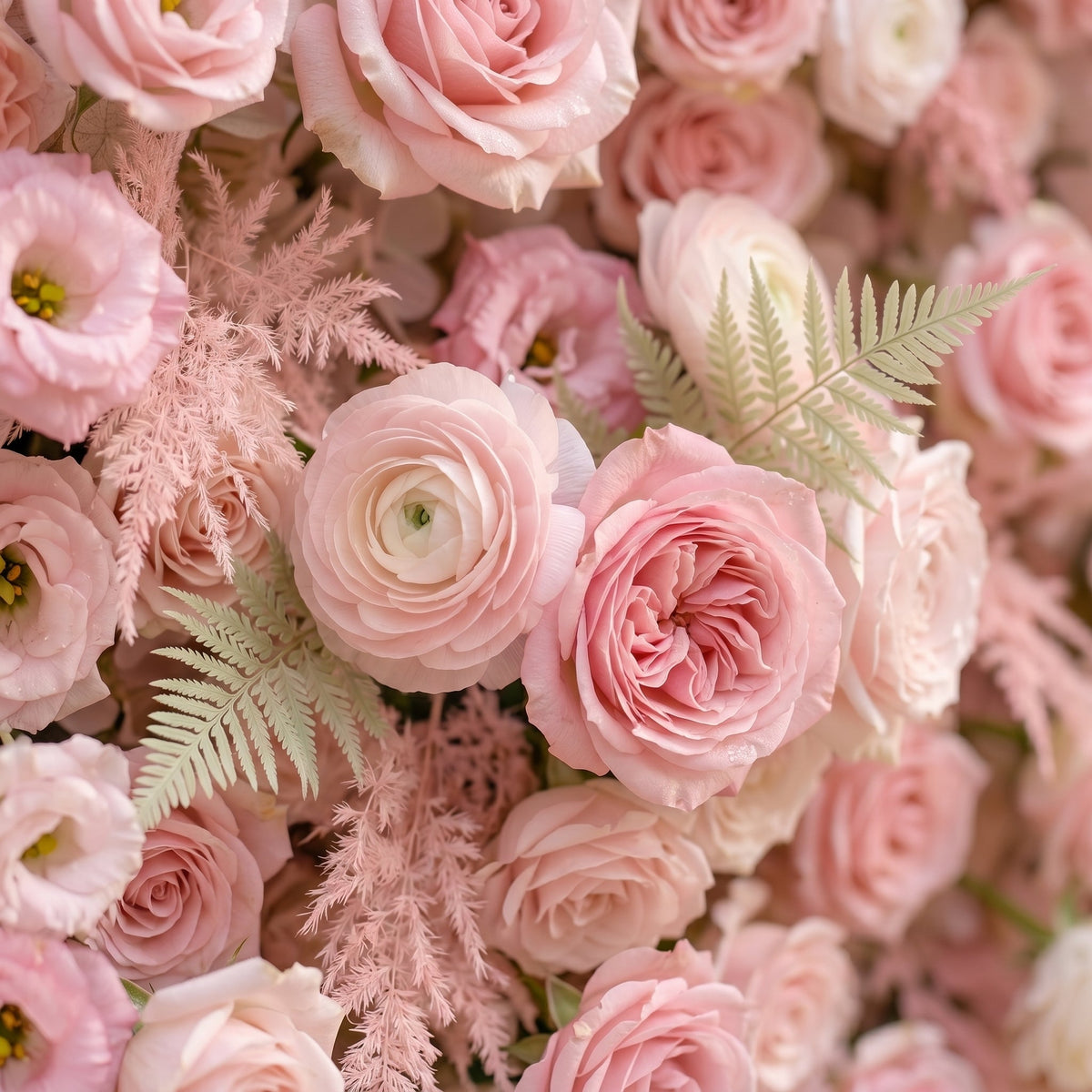 Mirenrose | Luxury 5D All-Blush Pink Event-Ready Silk Floral Wall Backdrop for Romantic Dream Weddings | Shipping Included