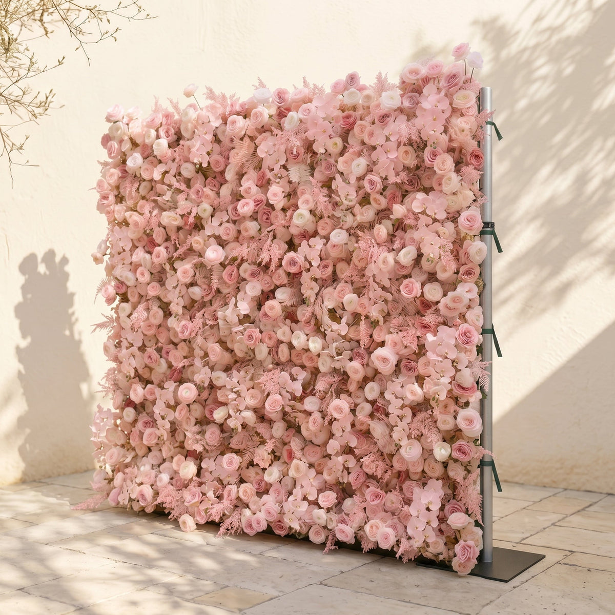 Mirenrose | Luxury 5D All-Blush Pink Event-Ready Silk Floral Wall Backdrop for Romantic Dream Weddings | Shipping Included