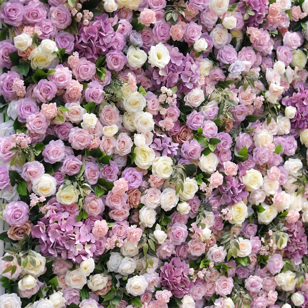 Mirenvia | Luxury 4D Dreamy Violet & Creamy White Silk Floral Wall Backdrop for Romantic Wedding Receptions | Shipping Included