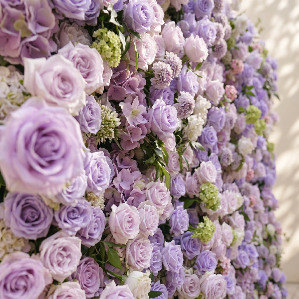 Morbelle | 5D Lavender Purple Event-Ready Silk Rose Floral Wall Backdrop for Romantic Wedding & Proposal Setups | Shipping Included