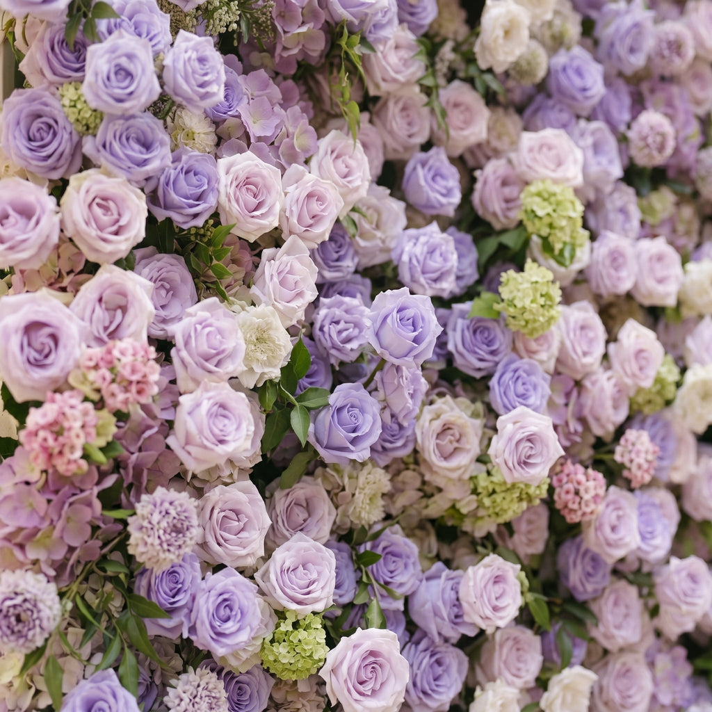 Morbelle | 5D Lavender Purple Event-Ready Silk Rose Floral Wall Backdrop for Romantic Wedding & Proposal Setups | Shipping Included