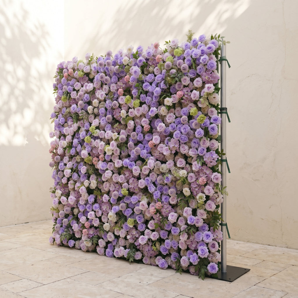 Morbelle | 5D Lavender Purple Event-Ready Silk Rose Floral Wall Backdrop for Romantic Wedding & Proposal Setups | Shipping Included