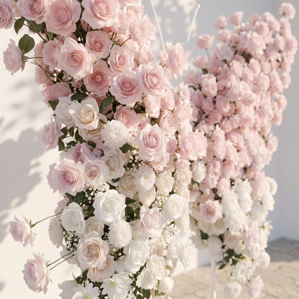 Morviane | Exquisite Pink Butterfly-Shaped Flower Wall for Luxury Events & Parties Backdrop | Shipping Included
