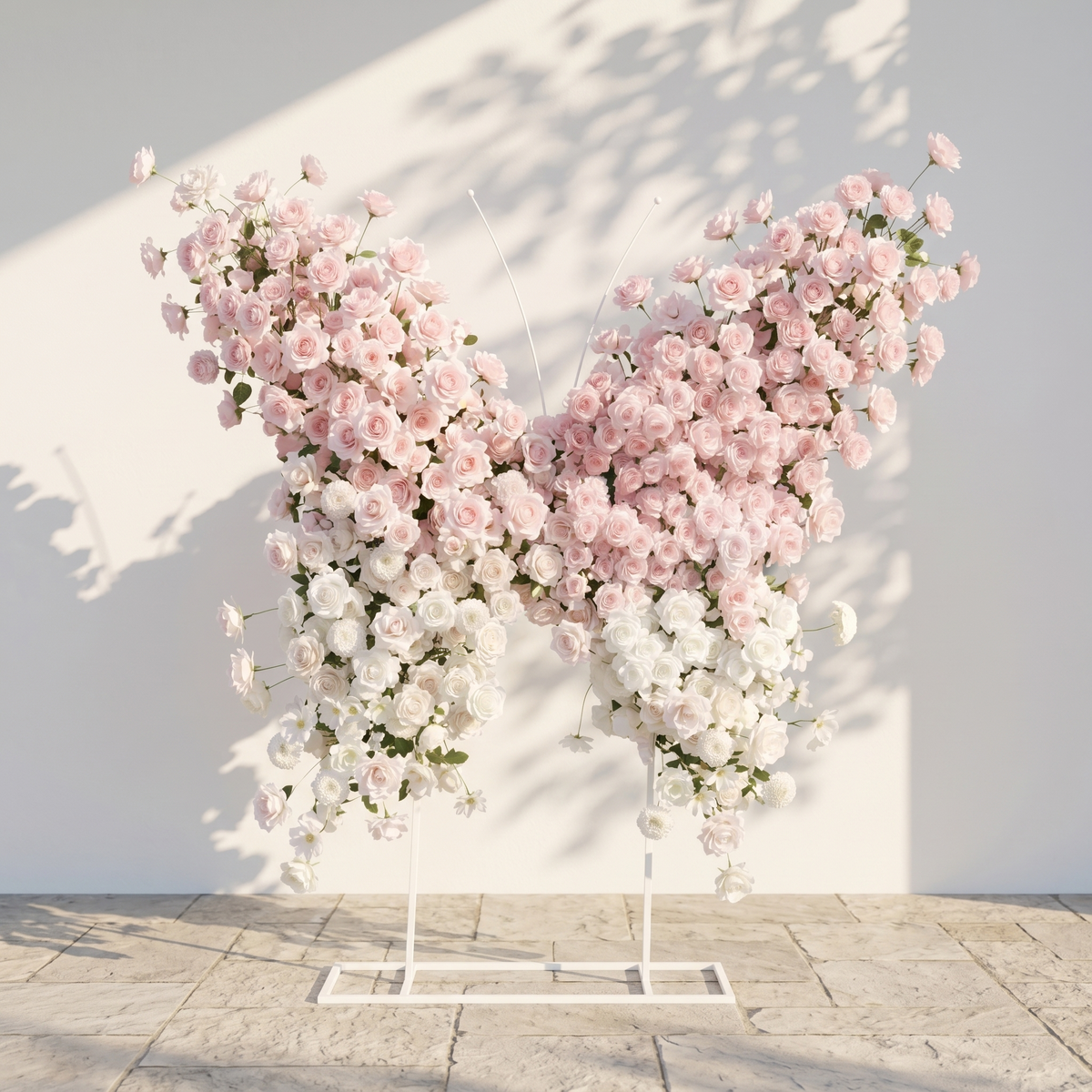 Morviane | Exquisite Pink Butterfly-Shaped Flower Wall for Luxury Events & Parties Backdrop | Shipping Included