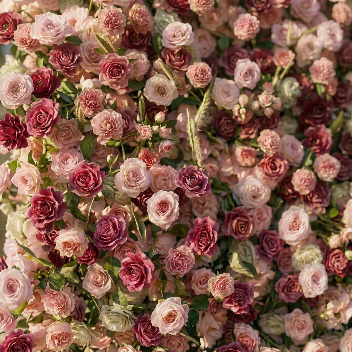 Nirex | 5D Berry & Pink Event-Ready Silk Rose Floral Wall Backdrop for Luxury Event Decor | Shipping Included