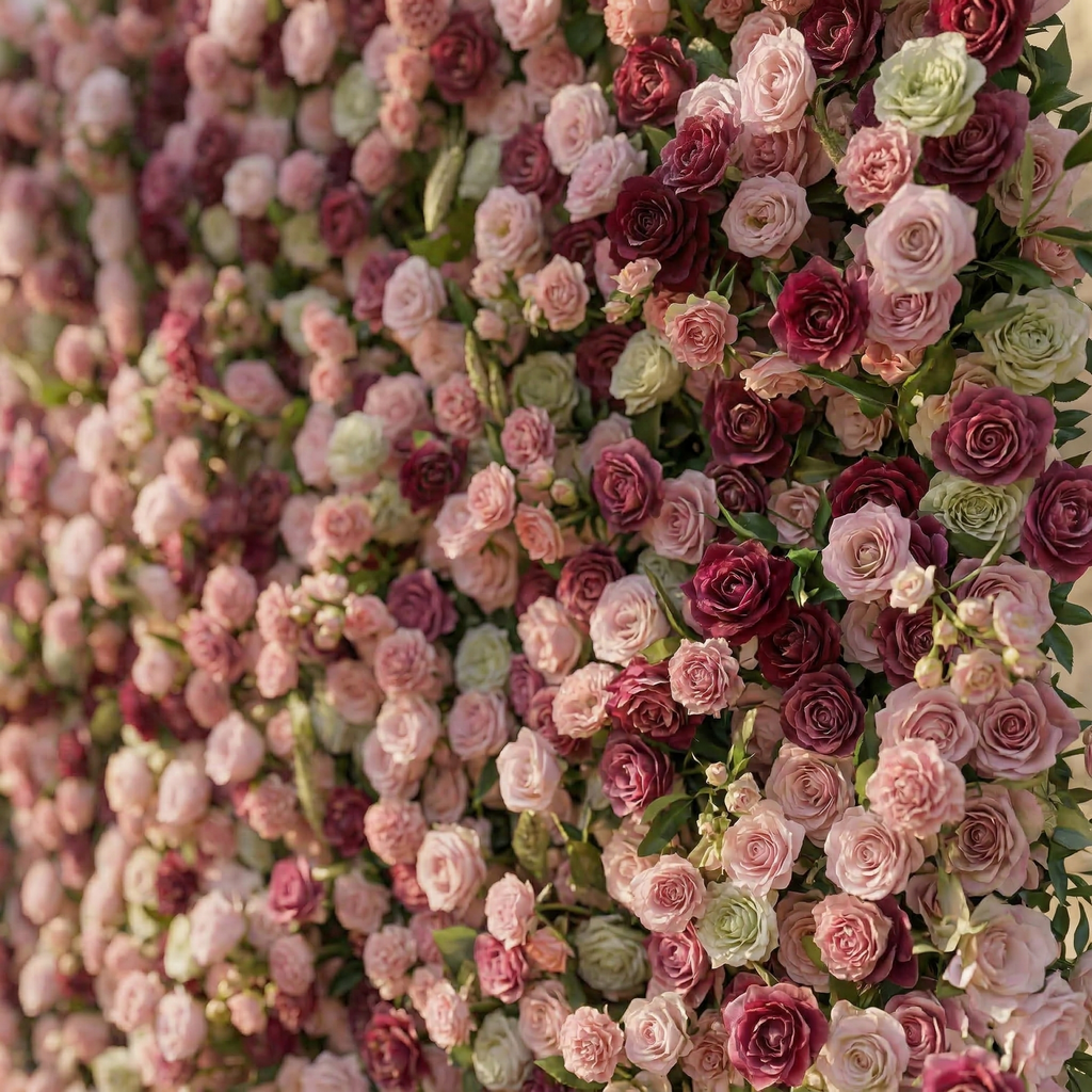 Nirex | 5D Berry & Pink Event-Ready Silk Rose Floral Wall Backdrop for Luxury Event Decor | Shipping Included