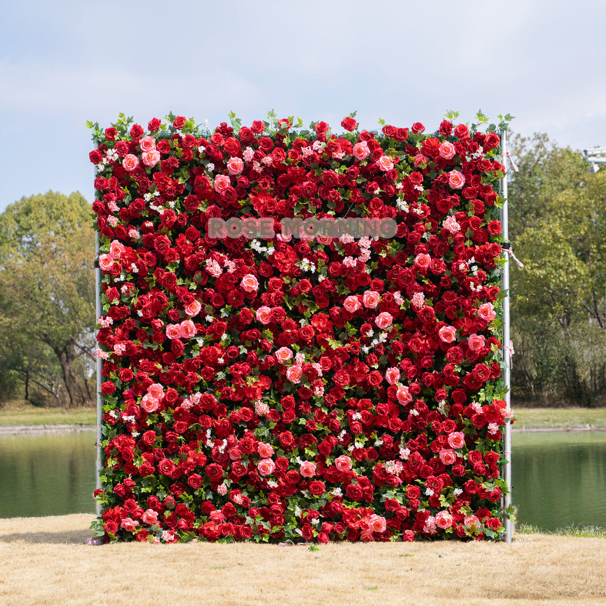 Noelle | 3D Event-Ready Artificial Floral Wall Backdrop, Roll-Up Fabric | Shipping Included