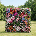 Noirae | 5D Wildflower Mix & Lush Greenery Event-Ready Silk Rose Floral Wall Backdrop for Garden Events Decor | Shipping Included