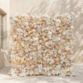 Novmora | 5D Neutral Warm Cream Peach & Blush Pink Event-Ready Silk Rose Floral Wall Backdrop for Romantic Wedding & Proposal Setups | Shipping Included