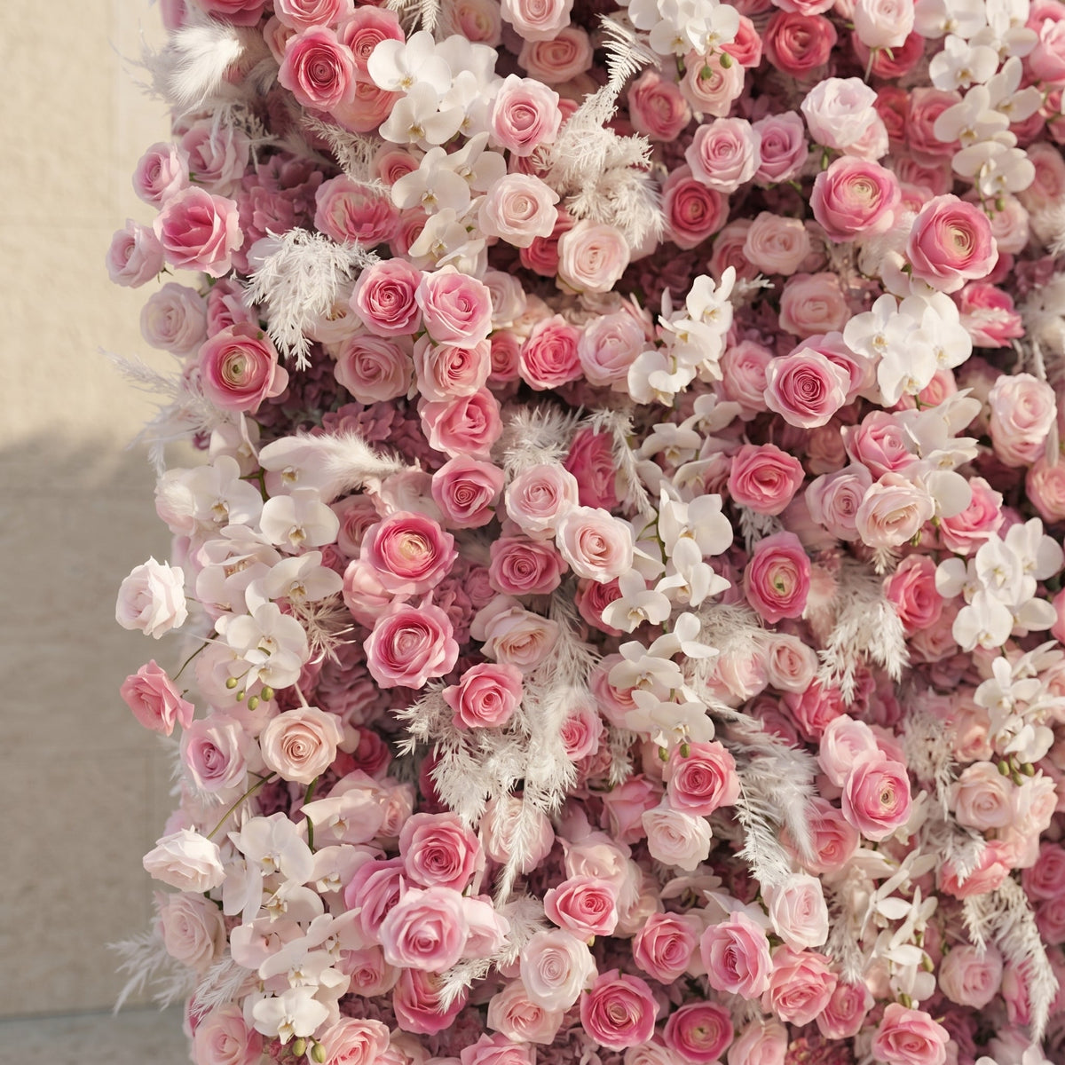 Nylenna | Luxury 5D Ombre Hot Pink & Blush Silk Event-Ready Floral Wall Backdrop for Vibrant Romantic Weddings | Shipping Included