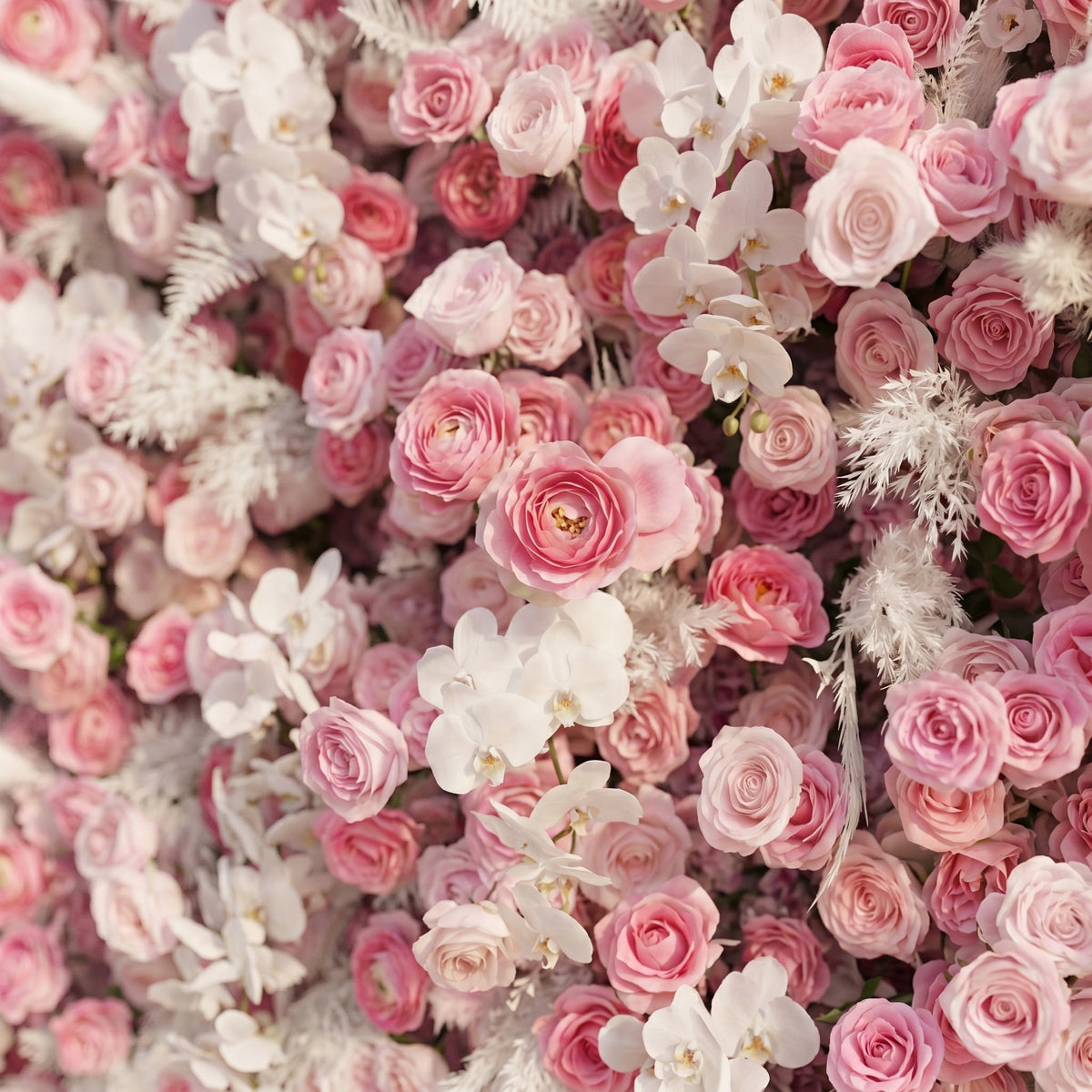 Nylenna | Luxury 5D Ombre Hot Pink & Blush Silk Event-Ready Floral Wall Backdrop for Vibrant Romantic Weddings | Shipping Included